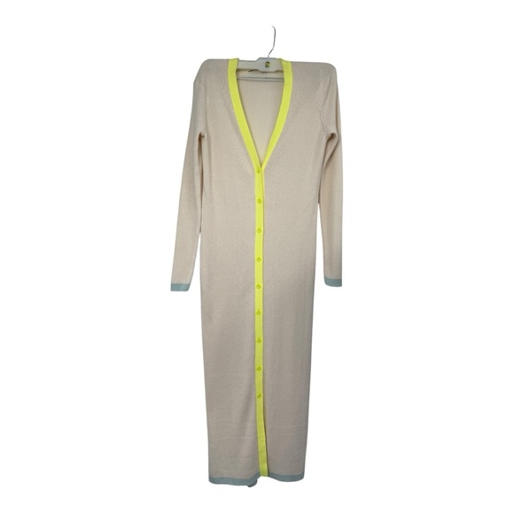 Alice + Olivia Aria Ribbed Long Sleeve Slim Fit Color block Cardigan NWOT - Picture 3 of 11